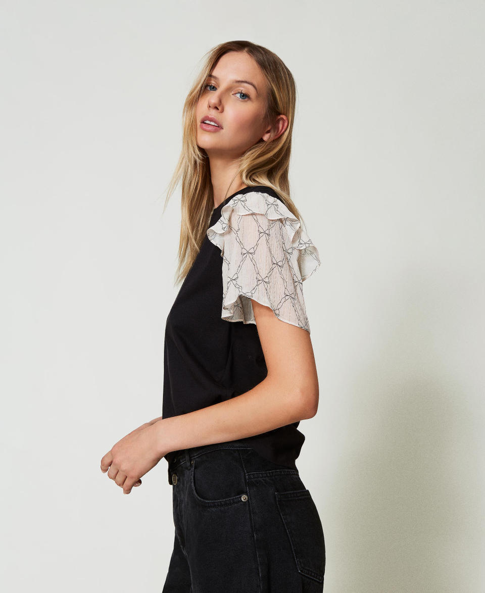 Twin Set T-shirt con maniche in creponne Fornitura limitata