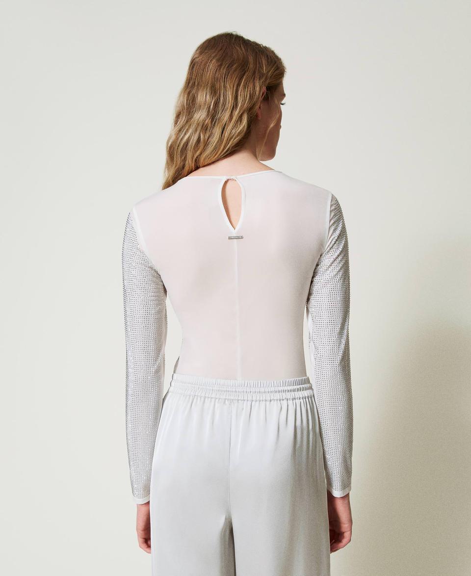 Twin Set T-shirt stretch con strass all over Cyber Monday