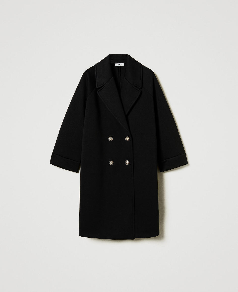 Twin Set Cappotto doppiopetto in tessuto scuba Offerta temporanea