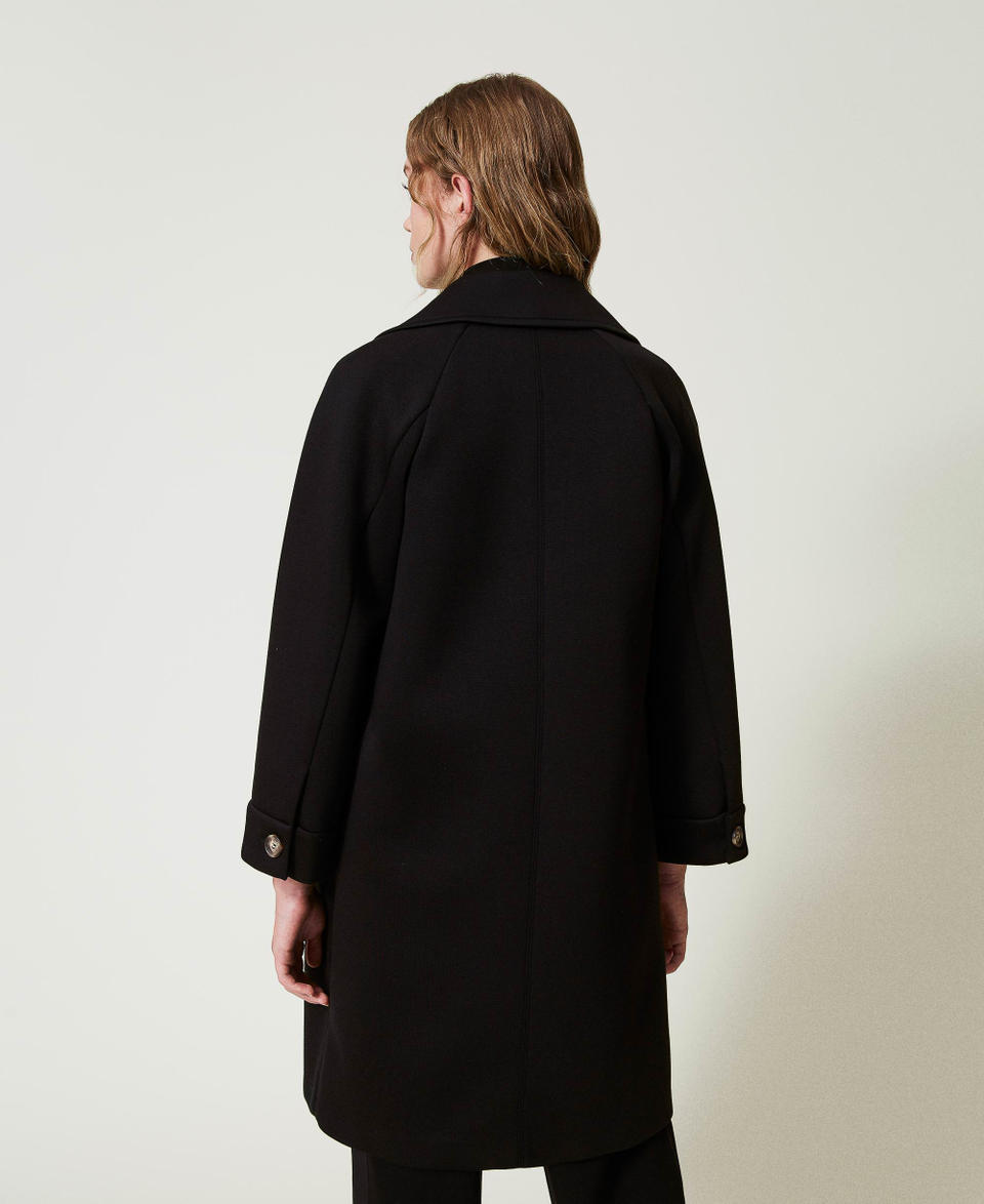 Twin Set Cappotto doppiopetto in tessuto scuba Offerta temporanea