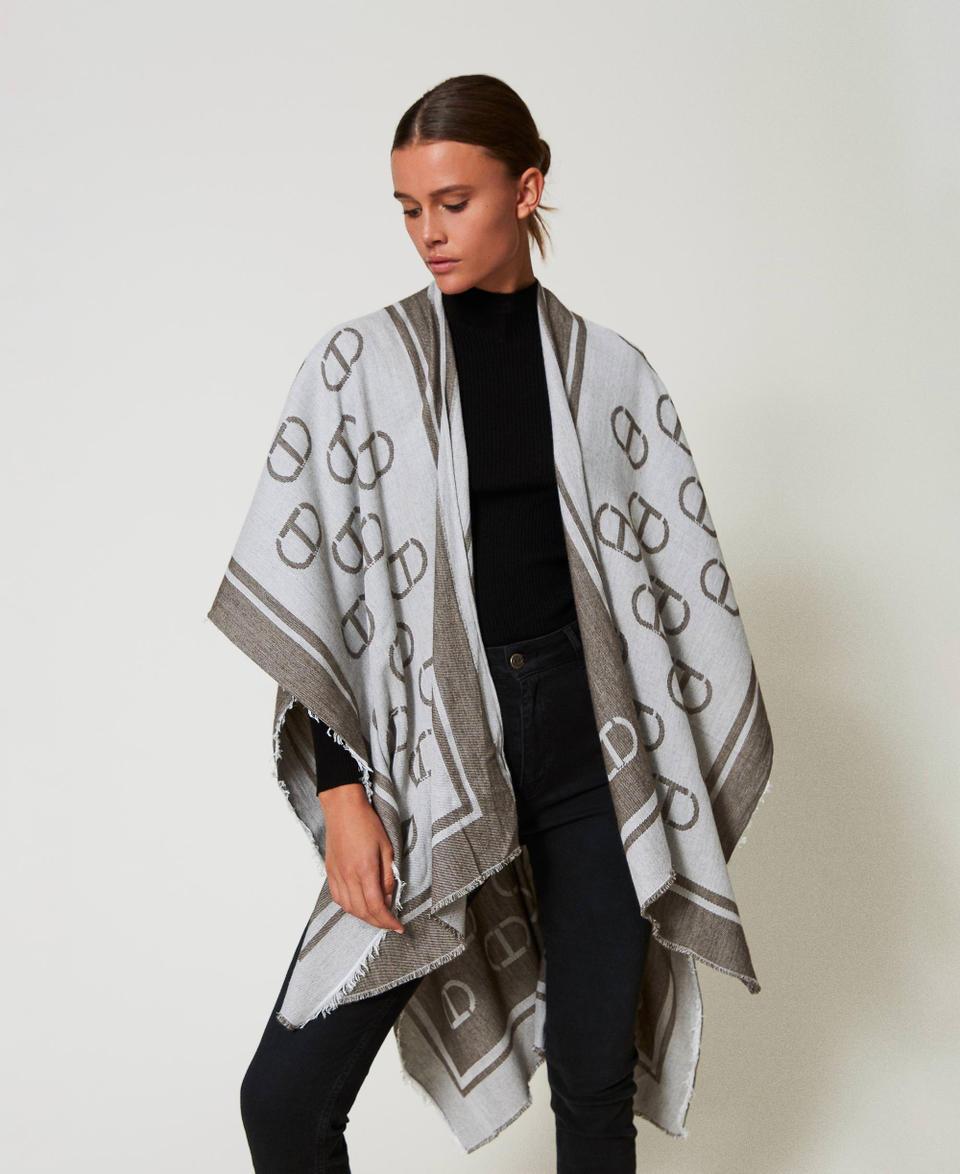 Twin Set Poncho jacquard con Oval T Lightning offer