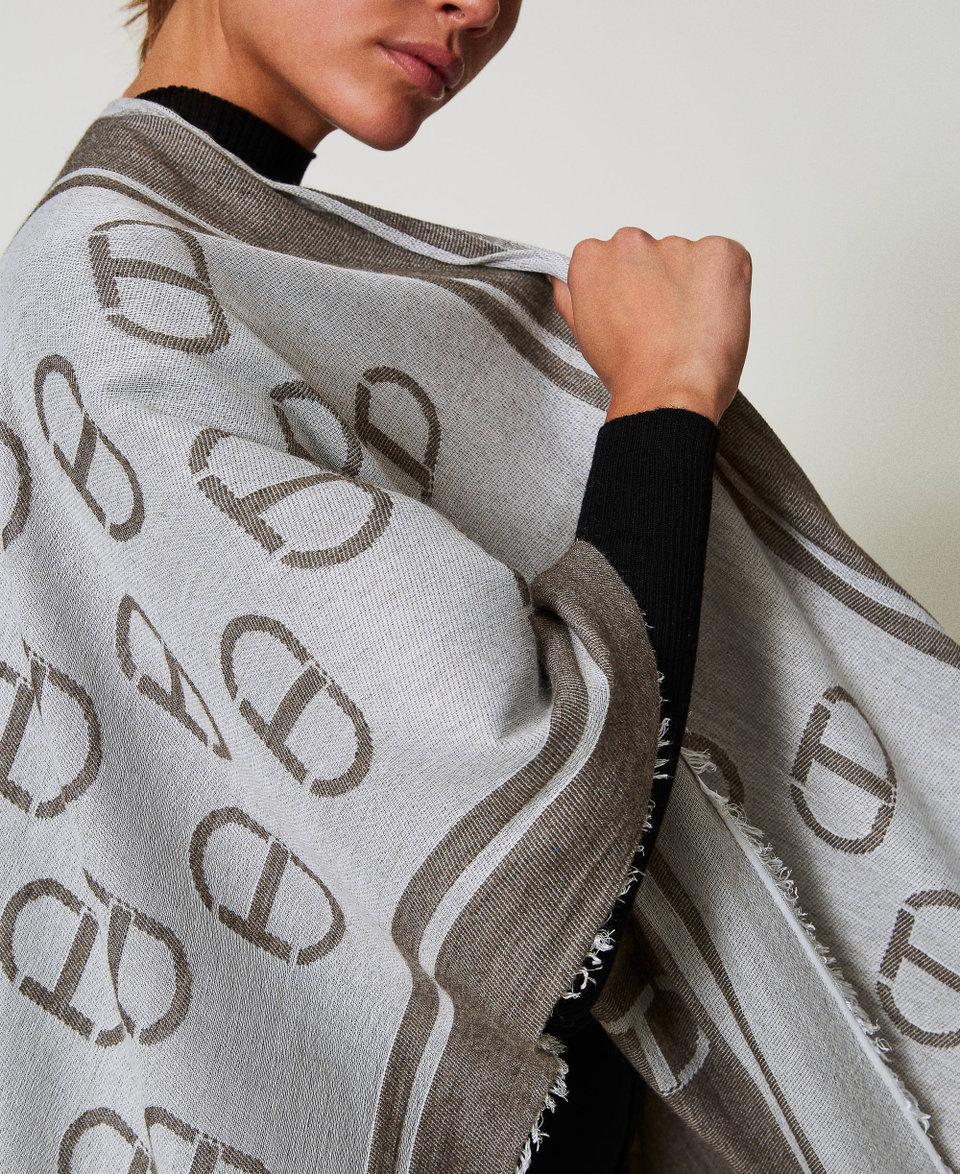 Twin Set Poncho jacquard con Oval T Lightning offer