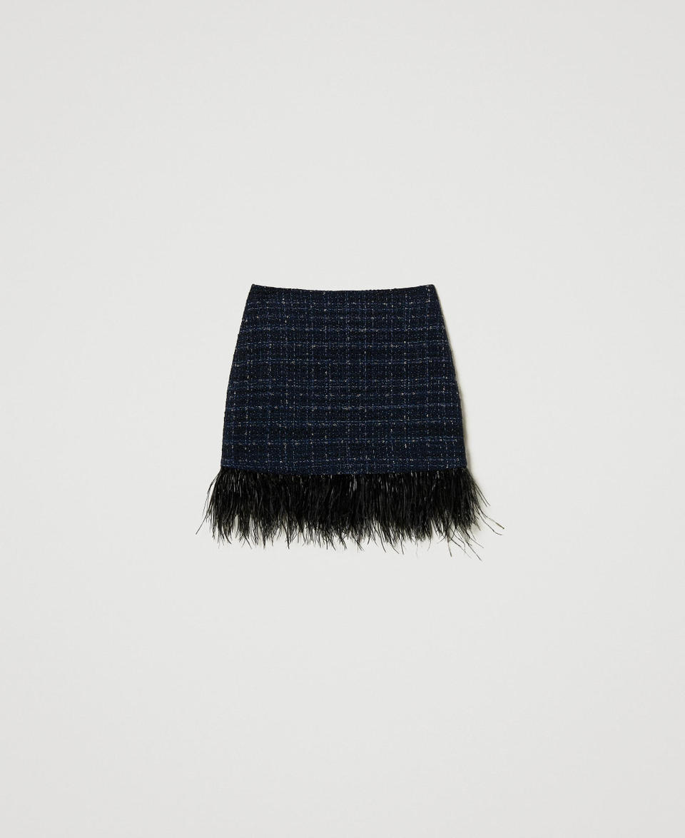 Twin Set Minigonna bouclé con piume Nuovi prodotti