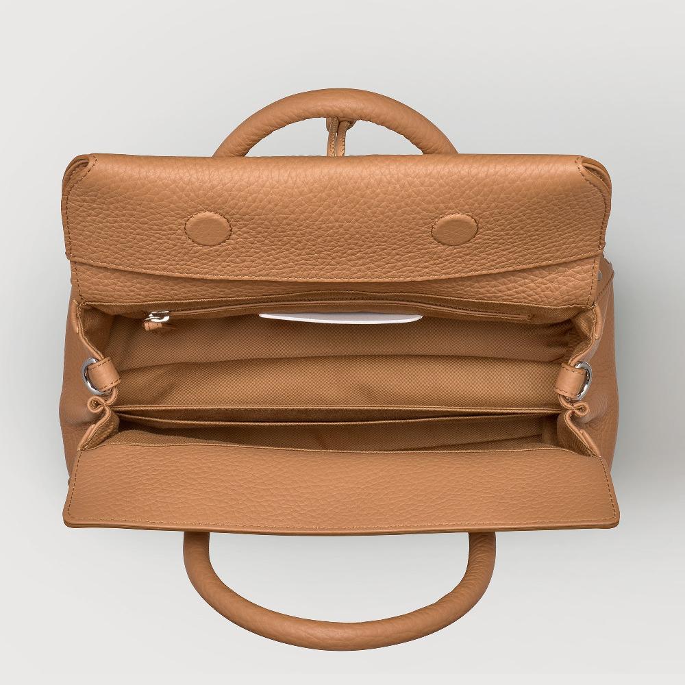 Zanellato BORSA DOTTA® SMALL IN PELLE MARTELLATA BROWN AMARETTO | Zanellato I Più Venduti