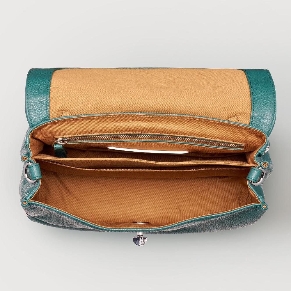 Zanellato BORSA POSTINA® SMALL IN PELLE MARTELLATA GREEN ACCA | Zanellato Vendite Flash