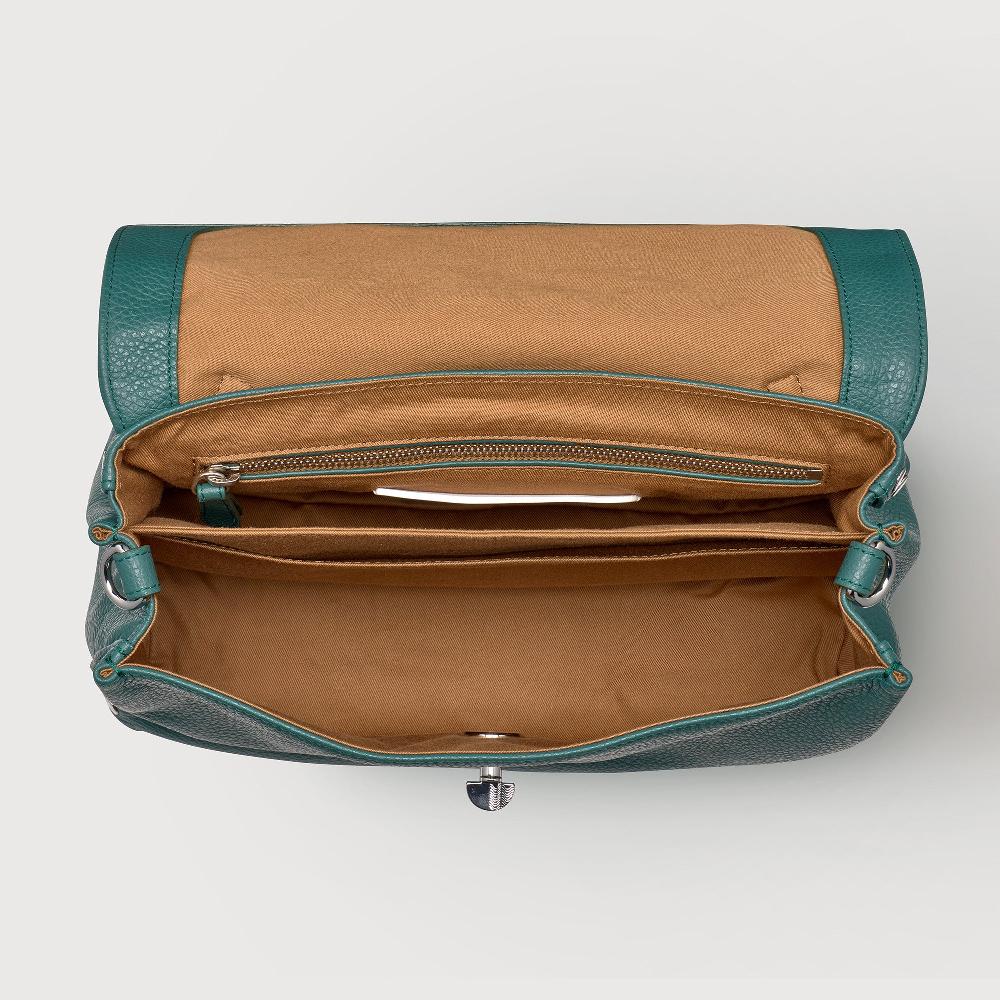 Zanellato BORSA POSTINA® SMALL IN PELLE MARTELLATA GREEN ACCA | Zanellato Negozio