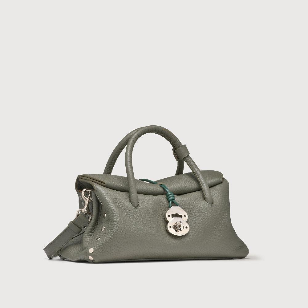 Zanellato BORSA DOTTA® SMALL IN PELLE MARTELLATA GREEN LICHENE | Zanellato Nuova