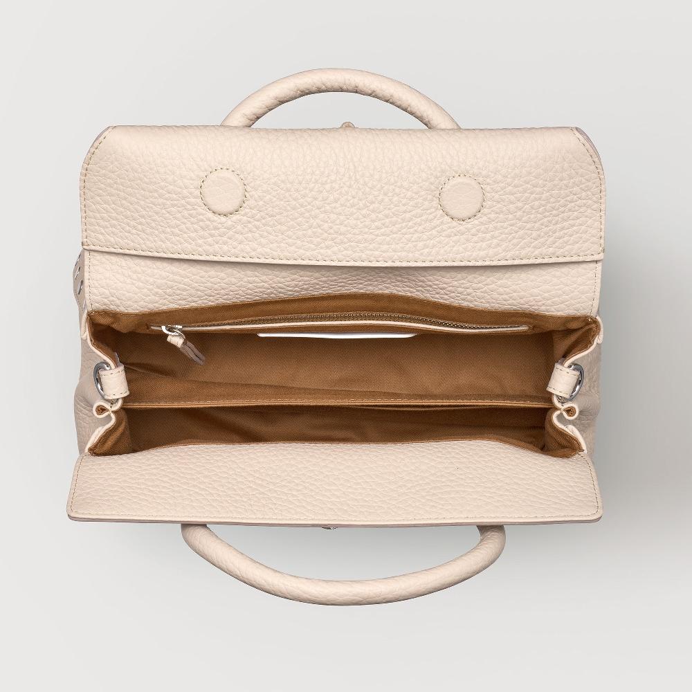 Zanellato BORSA DOTTA® SMALL IN PELLE MARTELLATA WHITE ALABASTRO | Zanellato Moda