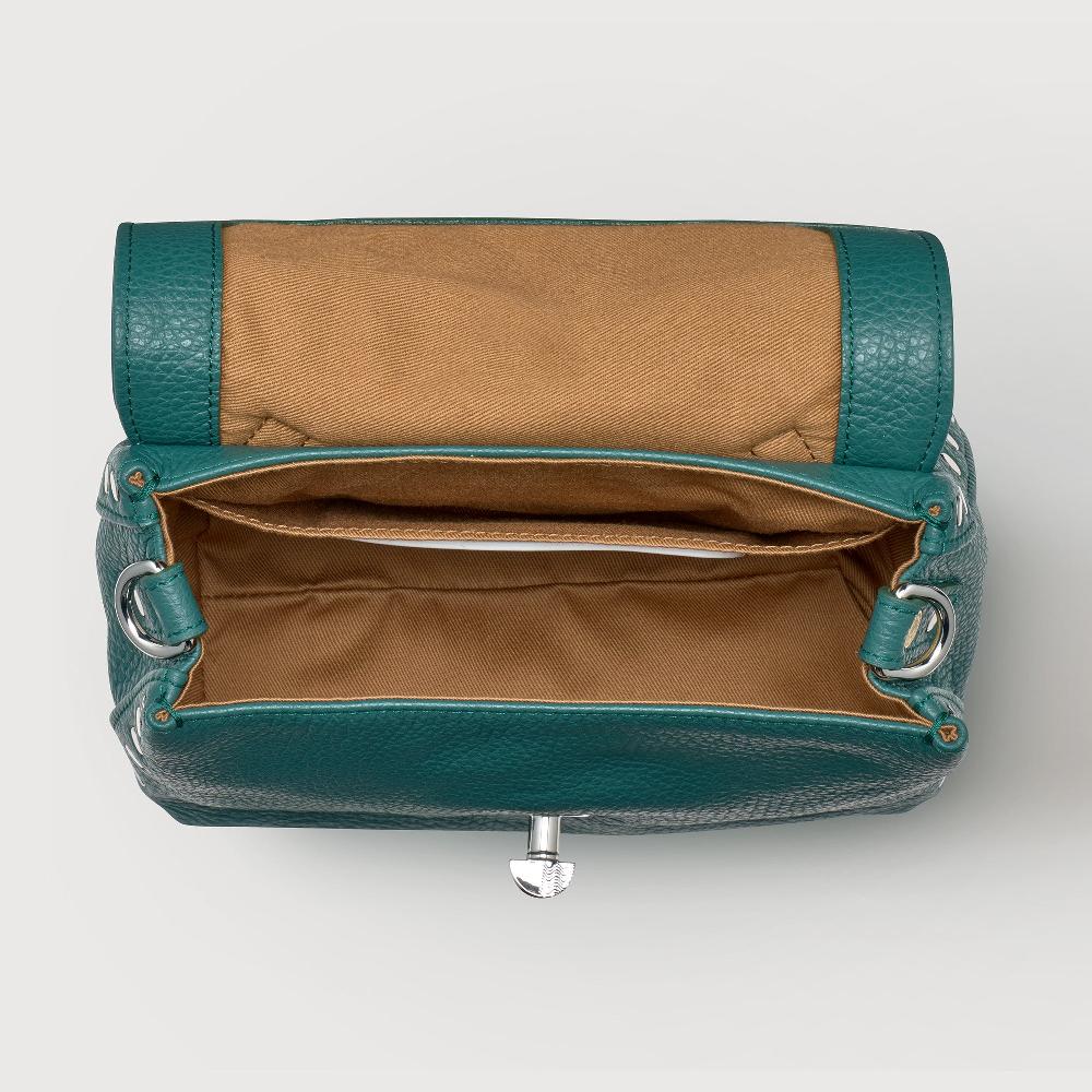 Zanellato BORSA POSTINA® BABY IN PELLE MARTELLATA GREEN ACCA | Zanellato 2025