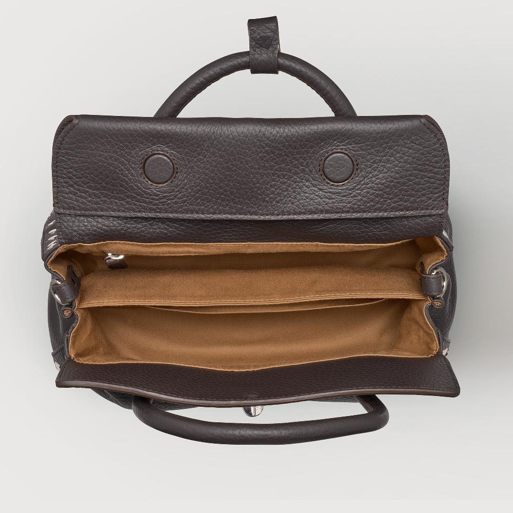 Zanellato BORSA DOTTA® SMALL IN PELLE MARTELLATA BROWN DOLCE AMARO | Zanellato Italy