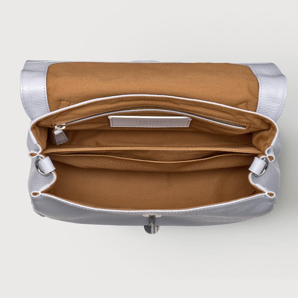 Zanellato BORSA POSTINA® SMALL IN PELLE MARTELLATA GREY CLOUD | Zanellato Qualità