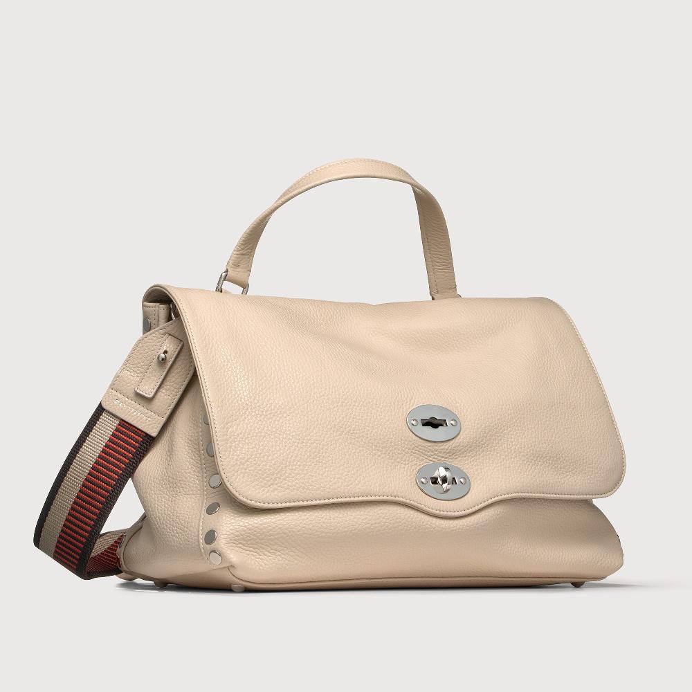 Zanellato BORSA POSTINA® MEDIUM IN PELLE MARTELLATA WHITE BIANCONE | Zanellato Spedizione Gratuita