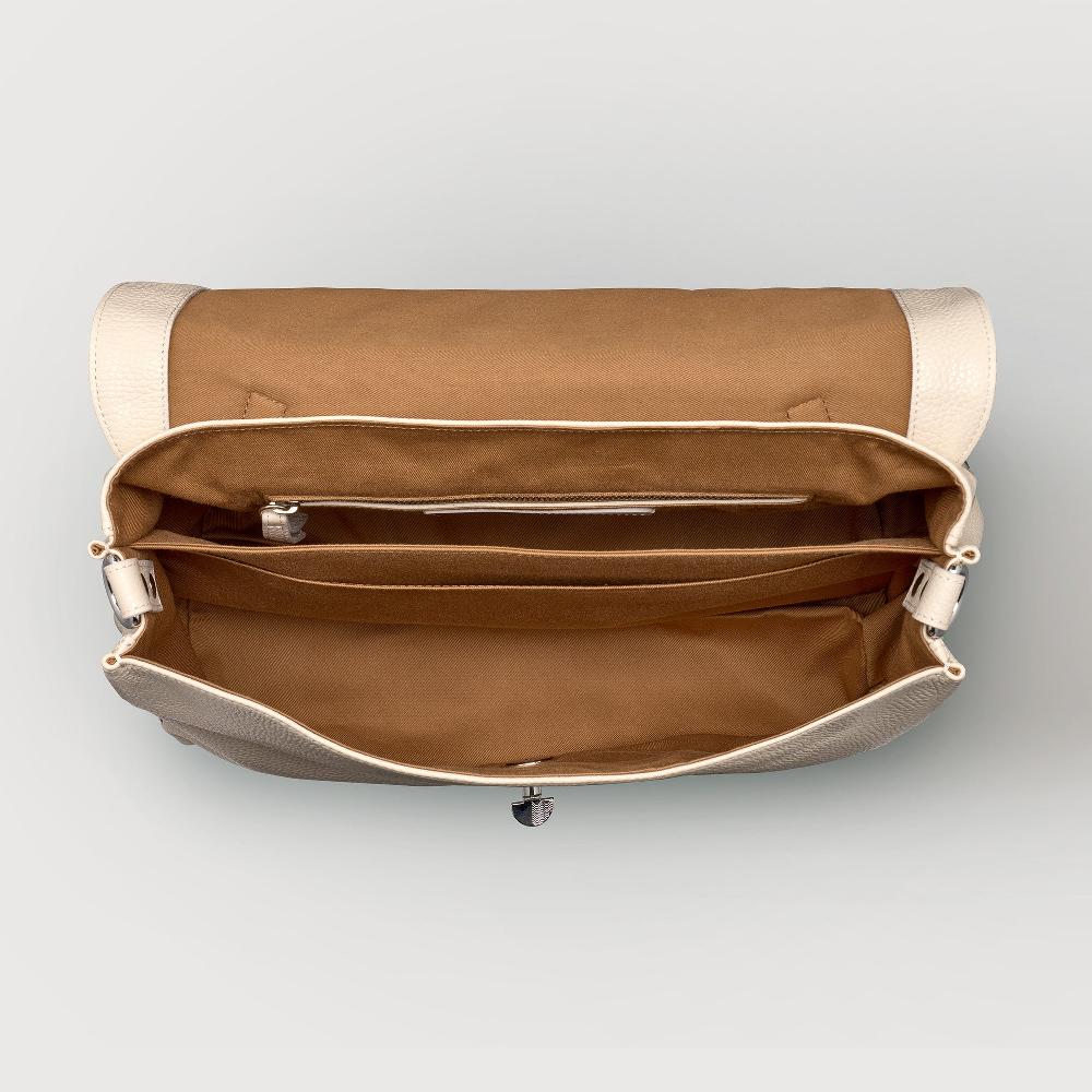 Zanellato BORSA POSTINA® MEDIUM IN PELLE MARTELLATA WHITE BIANCONE | Zanellato Spedizione Gratuita