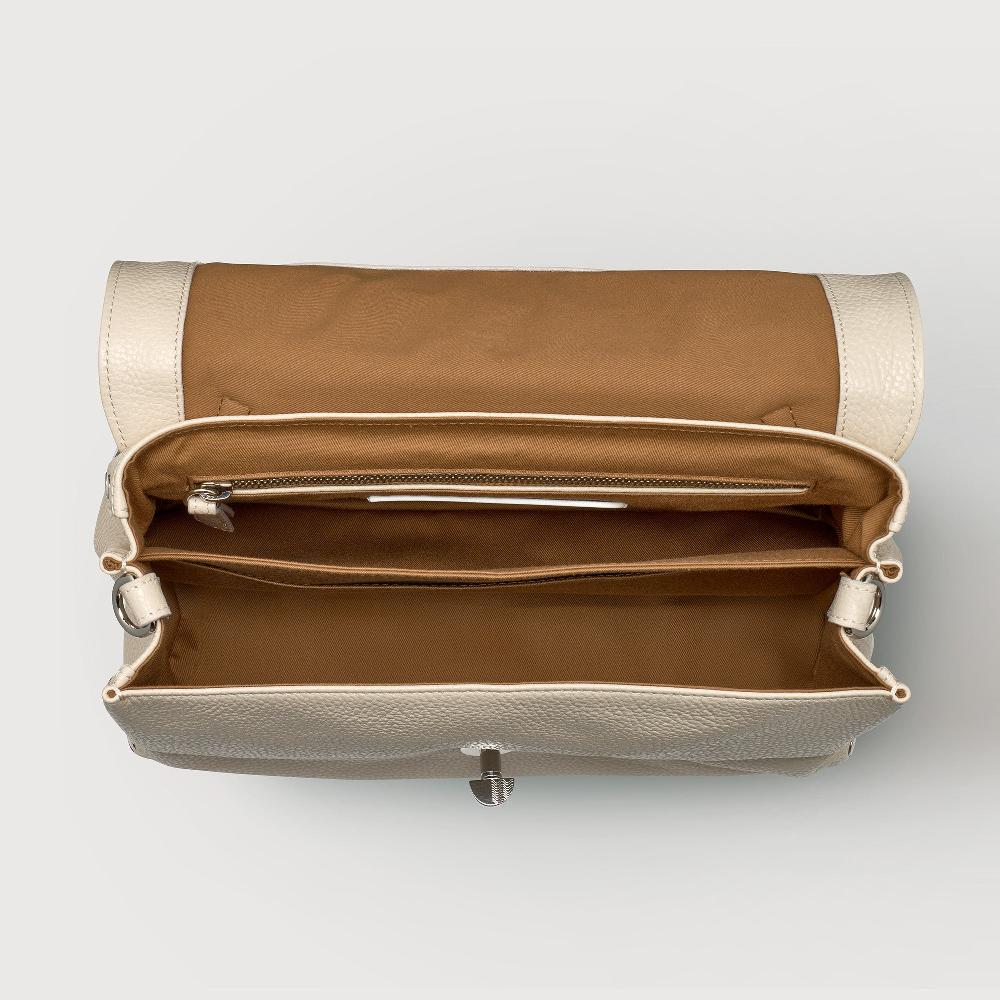 Zanellato BORSA POSTINA® SMALL IN PELLE MARTELLATA WHITE BIANCONE | Zanellato Pezzi Unici