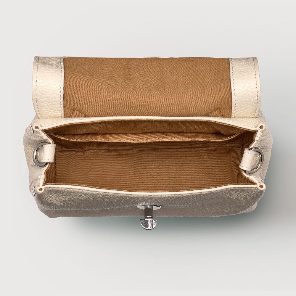 Zanellato BORSA POSTINA® BABY IN PELLE MARTELLATA WHITE BIANCONE | Zanellato Soddisfazione Garantita