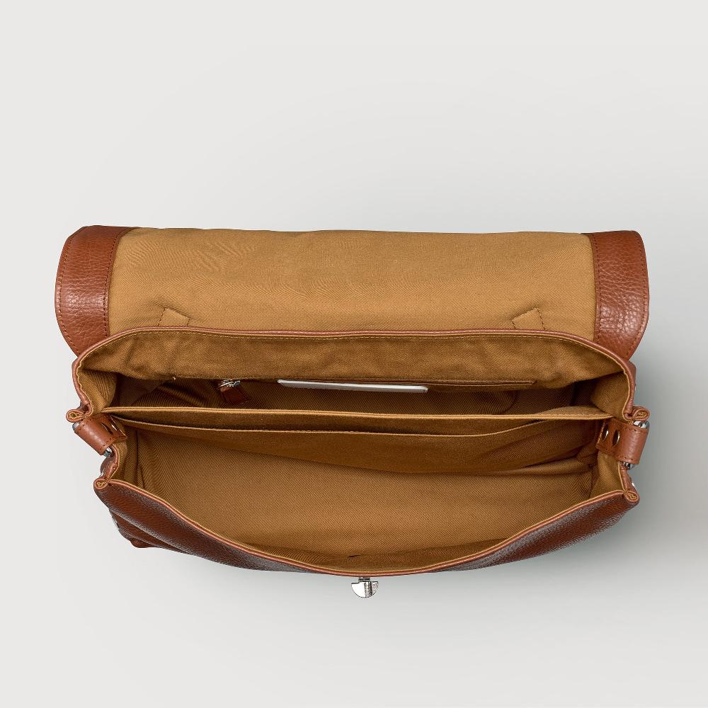 Zanellato BORSA POSTINA® MEDIUM IN PELLE MARTELLATA BROWN CANALETTO | Zanellato Qualità Garantita