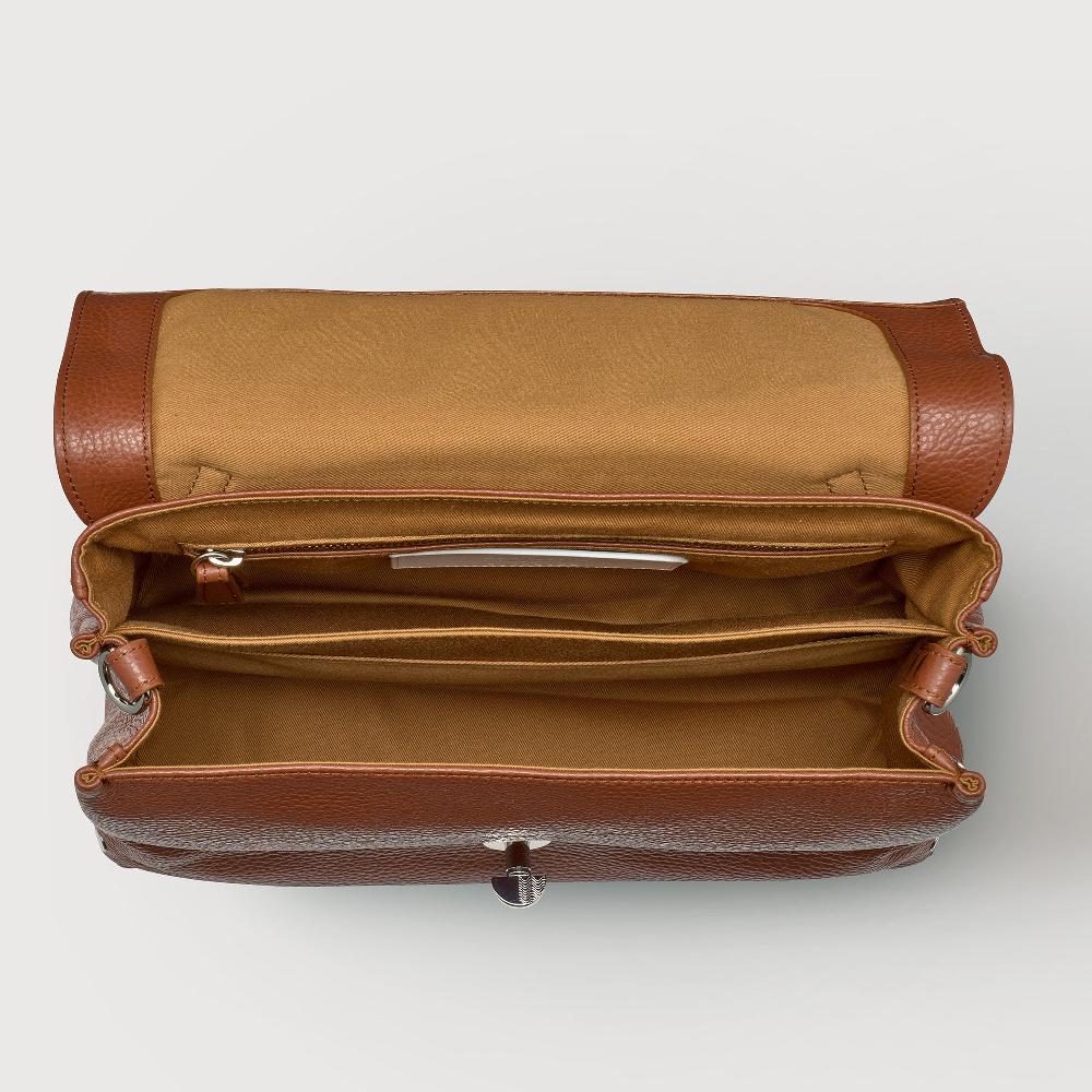 Zanellato BORSA POSTINA® SMALL IN PELLE MARTELLATA BROWN CANALETTO | Zanellato Negozi Online