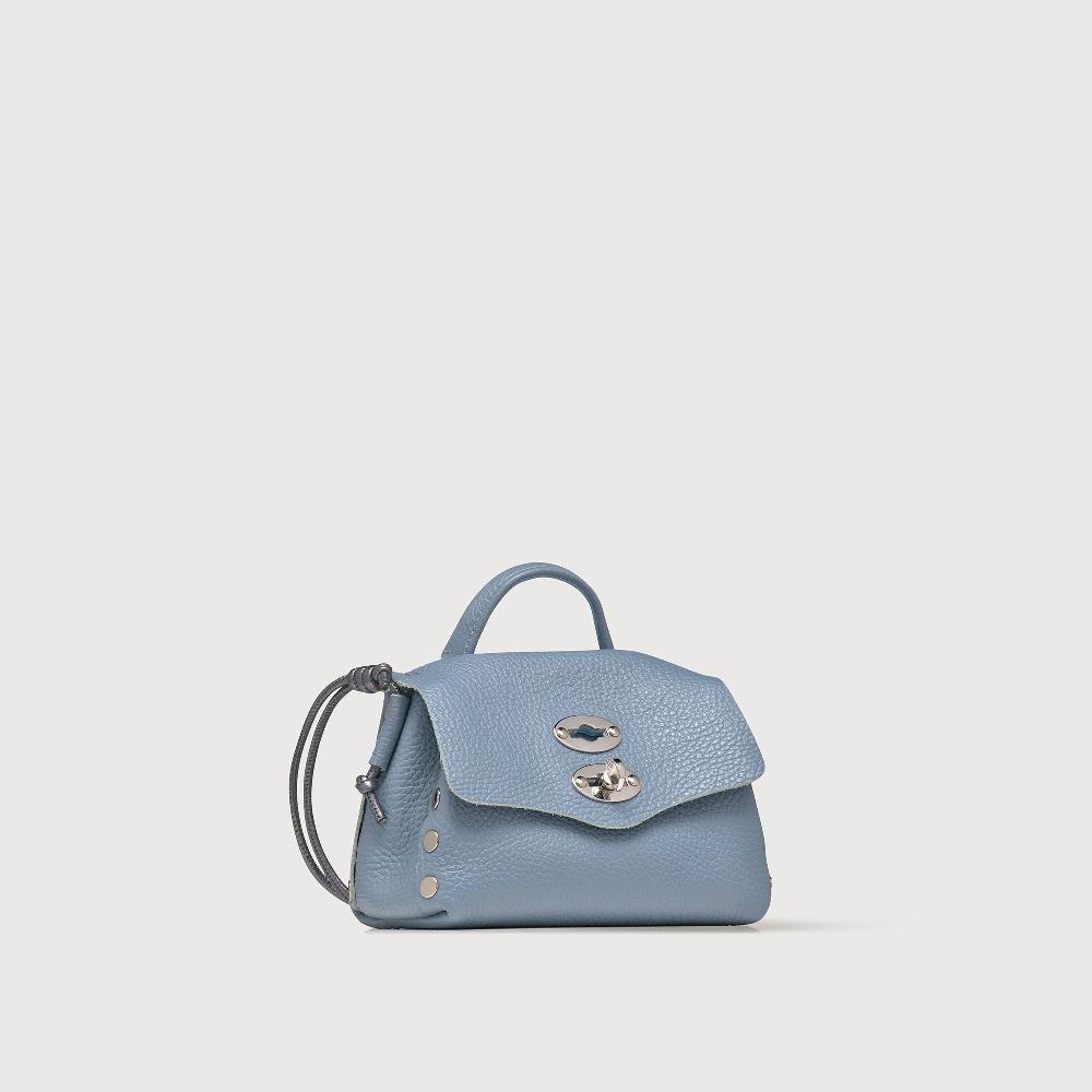 Zanellato BORSA POSTINA® SUPER BABY IN PELLE LAMINATA BLUE CARTA DA ZUCCHERO | Zanellato Shopping Online