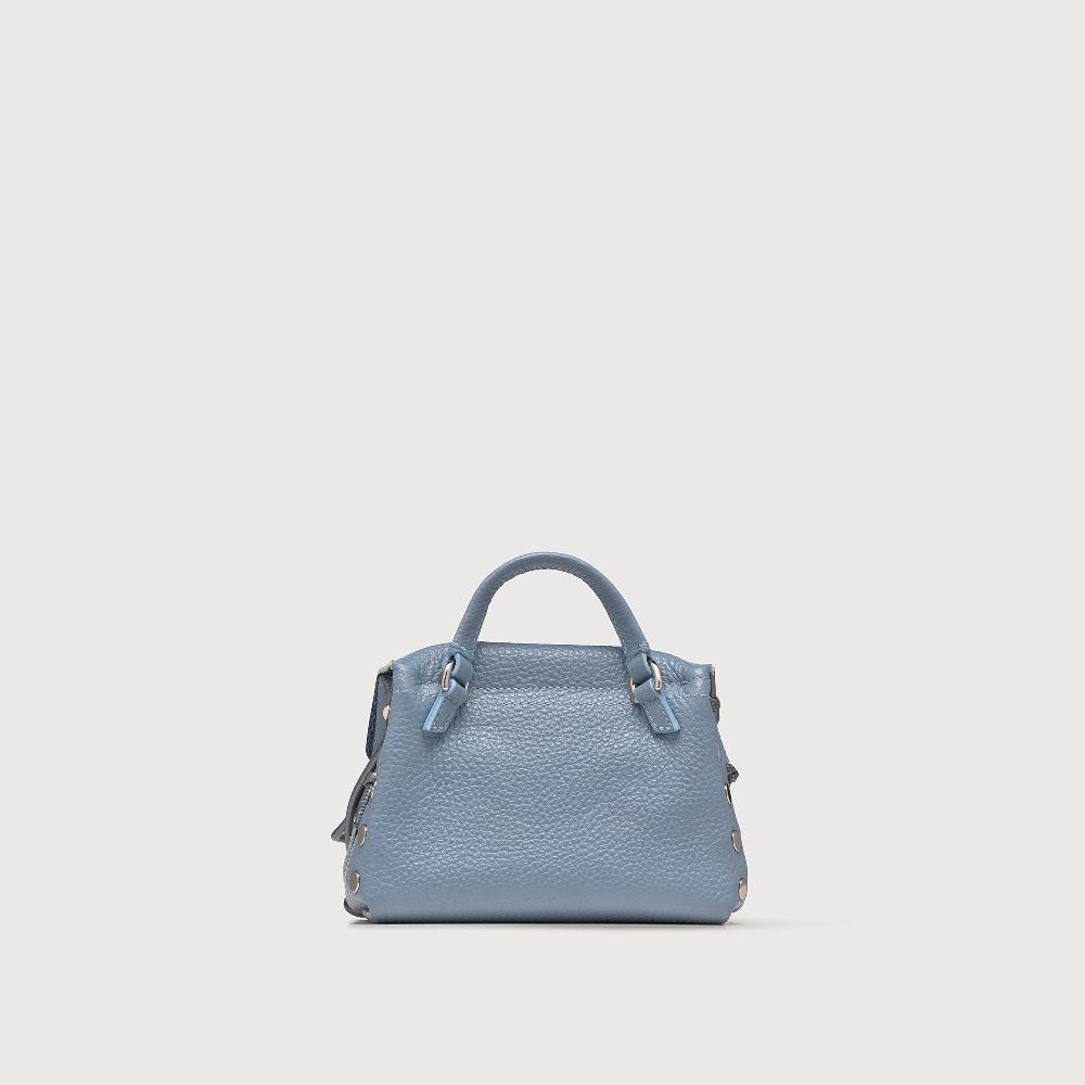 Zanellato BORSA POSTINA® SUPER BABY IN PELLE LAMINATA BLUE CARTA DA ZUCCHERO | Zanellato Shopping Online