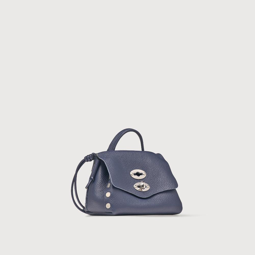 Zanellato BORSA POSTINA® SUPER BABY IN PELLE LAMINATA BLUE NAVY SAVOIA | Zanellato Affare Del Giorno