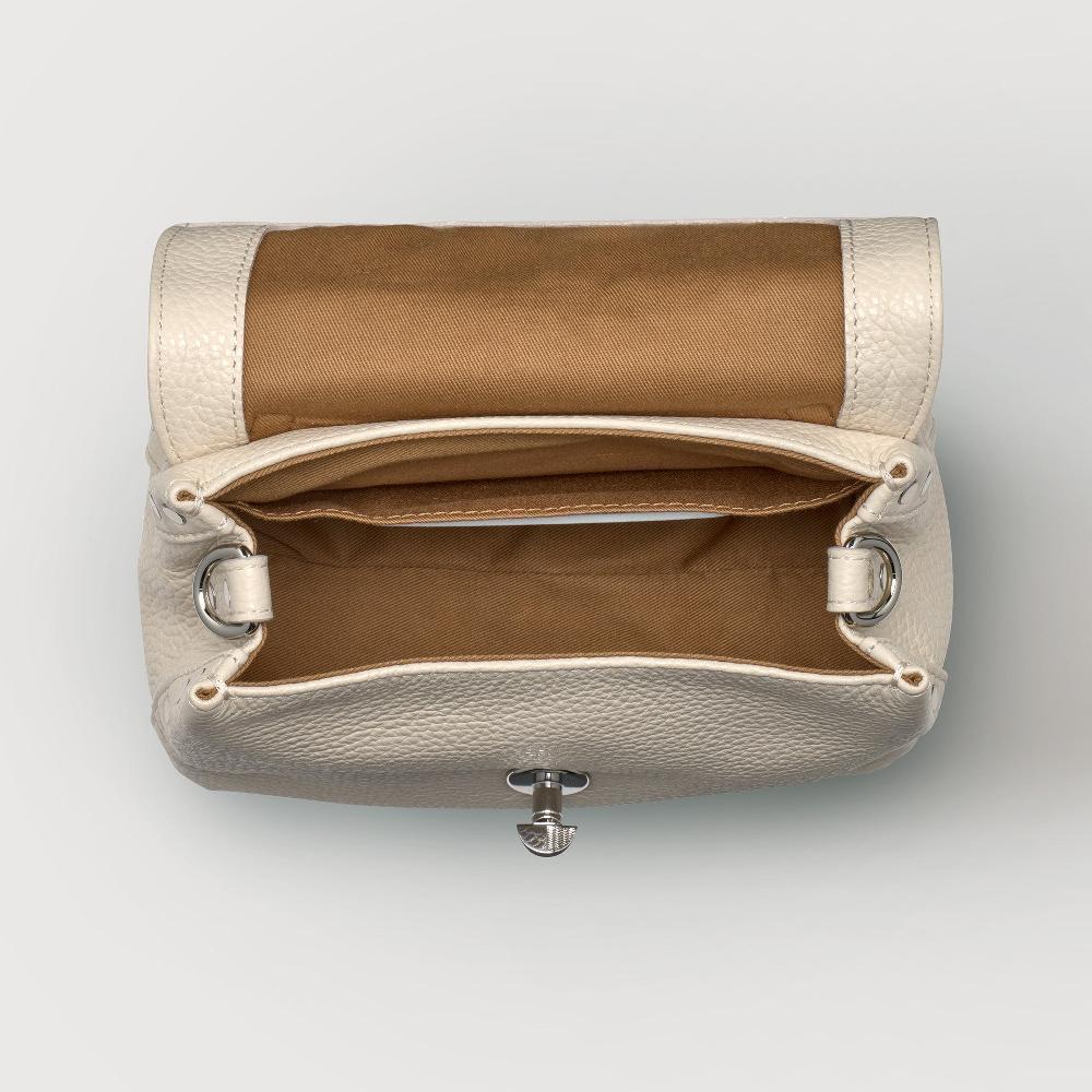Zanellato BORSA POSTINA® BABY IN PELLE MARTELLATA WHITE BIANCONE | Zanellato Prezzo Ridotto