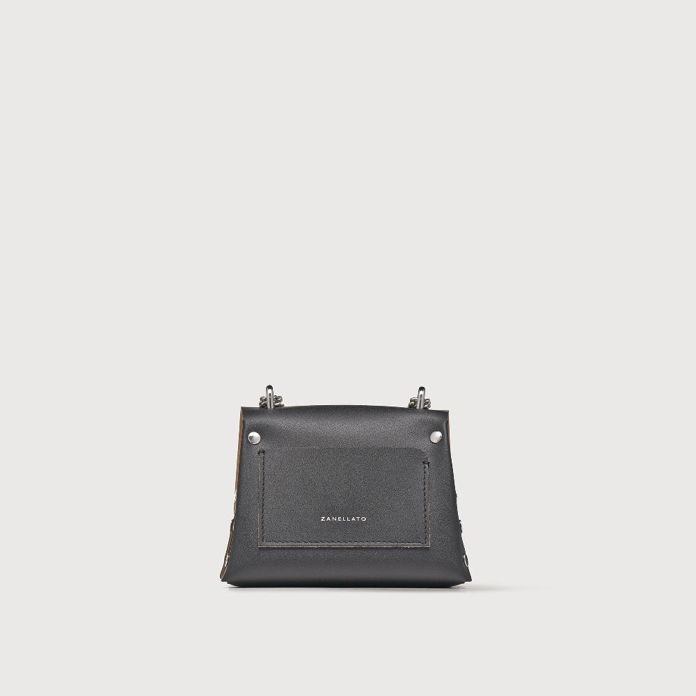 Zanellato BORSA POSTINA® SUPER BABY IN PELLE RIGENERATA BLACK NERO | Zanellato Online