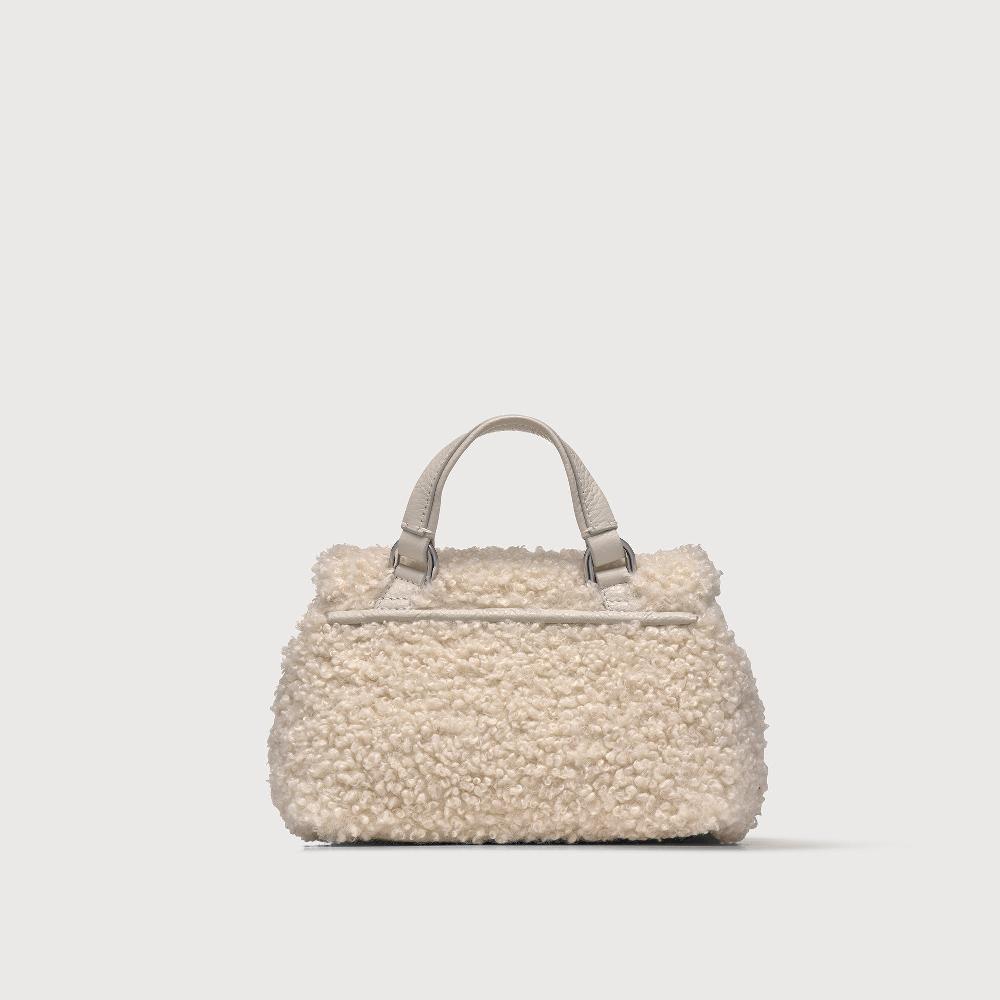 Zanellato BORSA POSTINA® BABY IN TESSUTO TEDDY WHITE MERINOS | Zanellato Vendita Calda