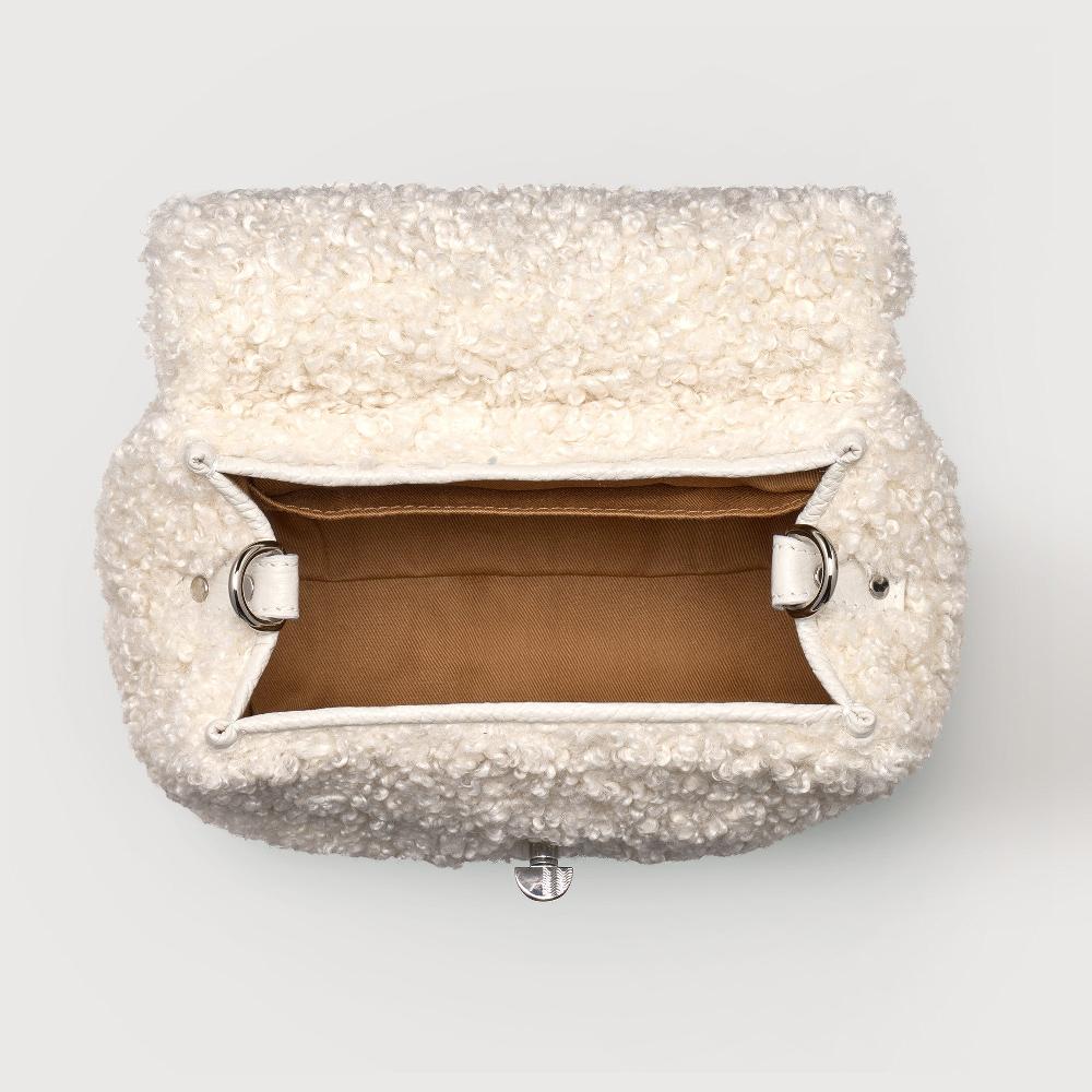 Zanellato BORSA POSTINA® BABY IN TESSUTO TEDDY WHITE MERINOS | Zanellato Vendita Calda