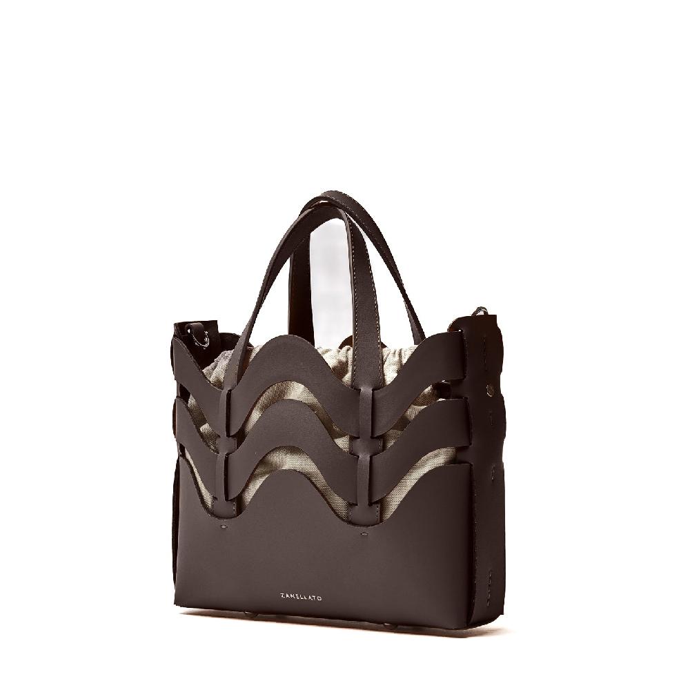 Zanellato BORSA DUNE SMALL IN PELLE RIGENERATA BROWN WENGHE | Zanellato Online