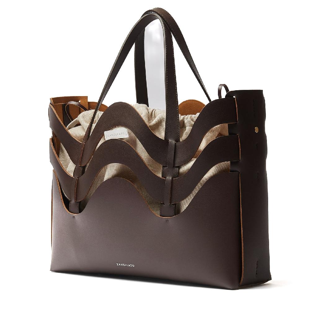 Zanellato BORSA DUNE MEDIUM IN PELLE RIGENERATA BROWN WENGHE | Zanellato Qualità