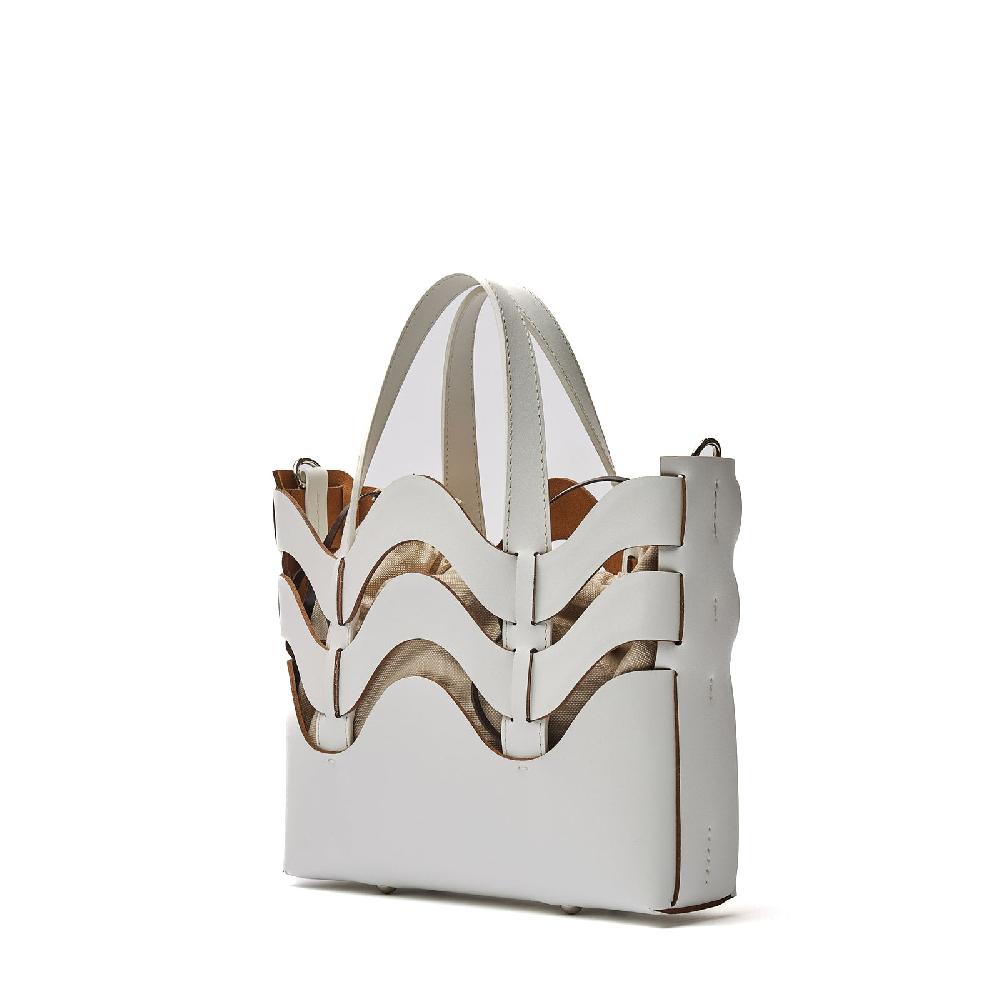 Zanellato BORSA DUNE SMALL IN PELLE RIGENERATA WHITE GESSO | Zanellato Soddisfazione Garantita