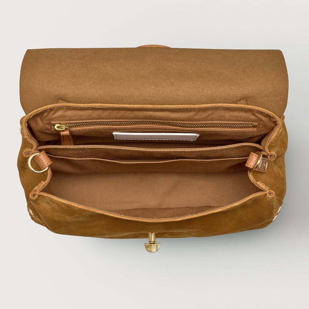 Zanellato BORSA POSTINA® SMALL IN PELLE NABUK BROWN BRANDY | Zanellato Presa