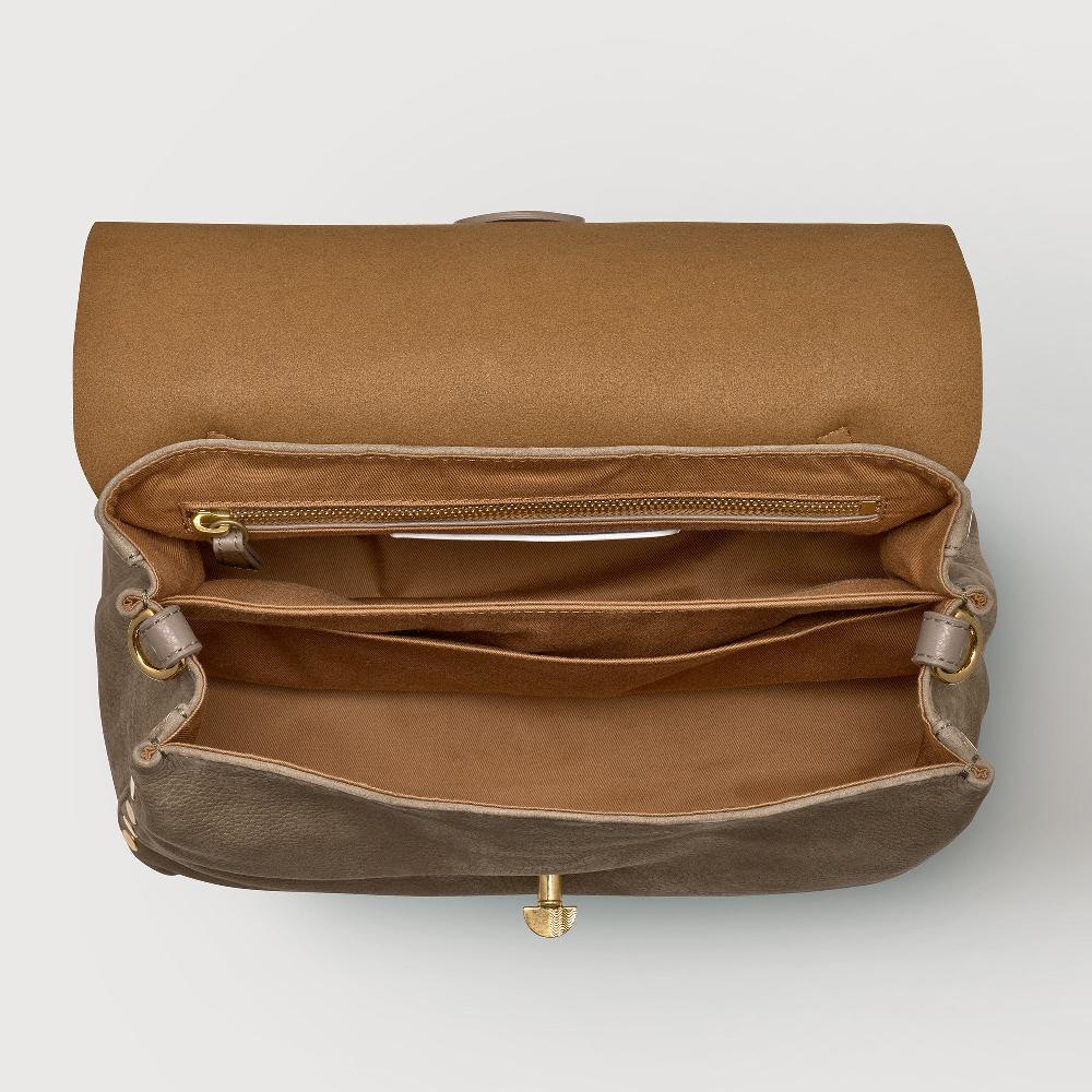Zanellato BORSA POSTINA® SMALL IN PELLE NABUK GREY VOLTOLINA | Zanellato Economico