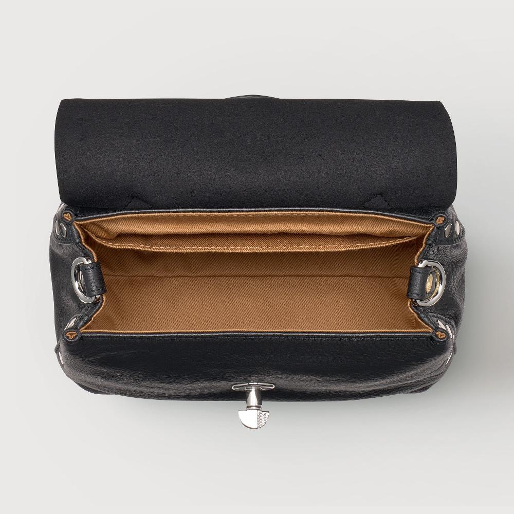 Zanellato BORSA POSTINA® BABY IN PELLE LISCIA BLACK NERO | Zanellato Vendita Calda