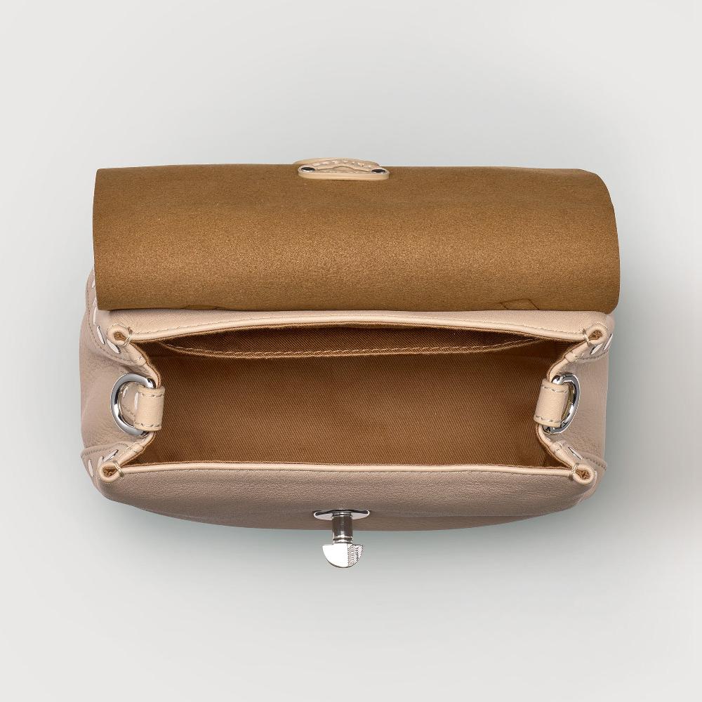 Zanellato BORSA POSTINA® BABY IN PELLE LISCIA BEIGE BLOOM | Zanellato Saldi Di Fabbrica