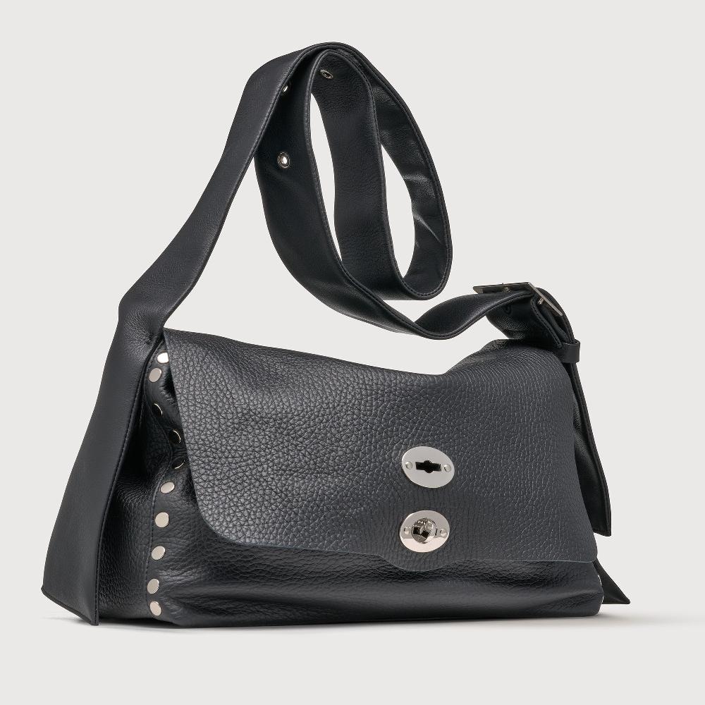 Zanellato BORSA POSTINA® MEDIUM IN PELLE MARTELLATA BLACK NERO | Zanellato I Più Venduti