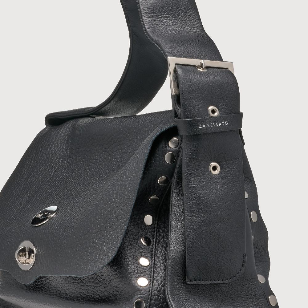 Zanellato BORSA POSTINA® MEDIUM IN PELLE MARTELLATA BLACK NERO | Zanellato I Più Venduti