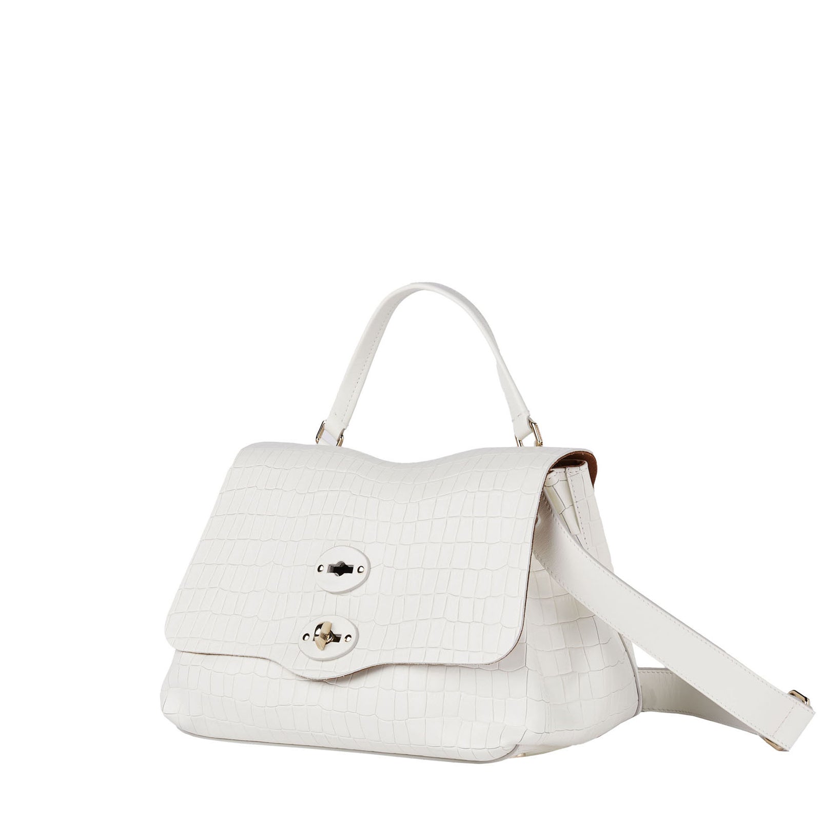 Zanellato BORSA POSTINA® SMALL IN PELLE STAMPATA WHITE LINO 21 | Zanellato Moda