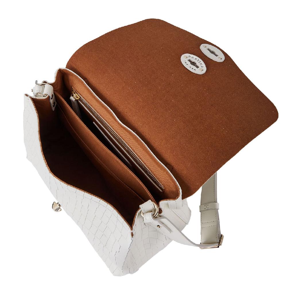 Zanellato BORSA POSTINA® SMALL IN PELLE STAMPATA WHITE LINO 21 | Zanellato Moda
