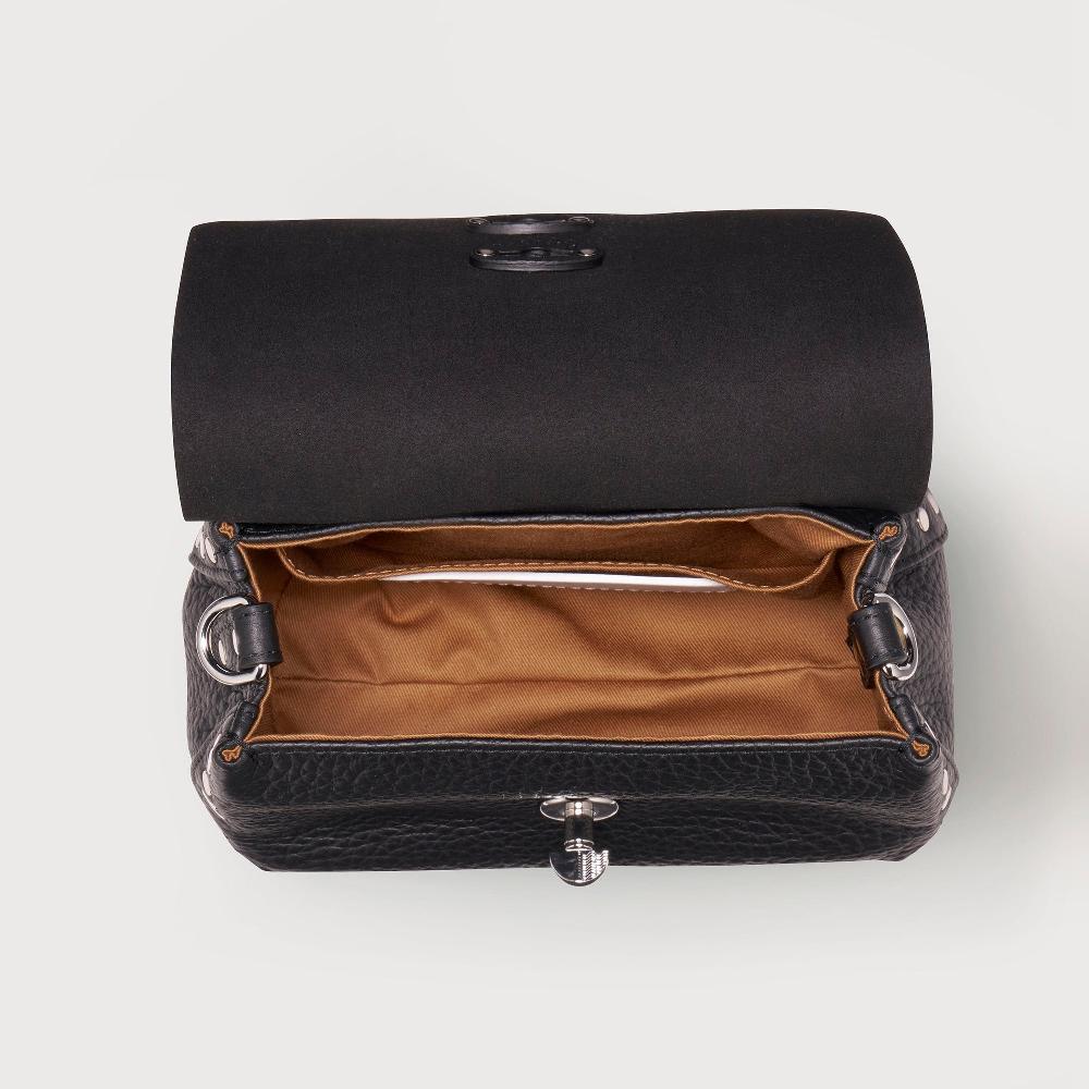 Zanellato BORSA POSTINA® BABY IN PELLE MARTELLATA BLACK NERO | Zanellato Sconto