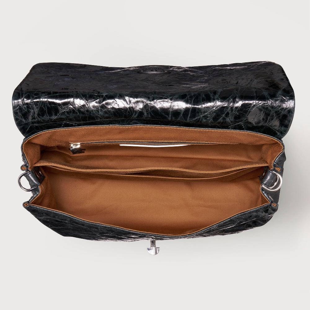 Zanellato BORSA POSTINA® MEDIUM IN PELLE SPAZZOLATA BLACK NERO | Zanellato In Vendita