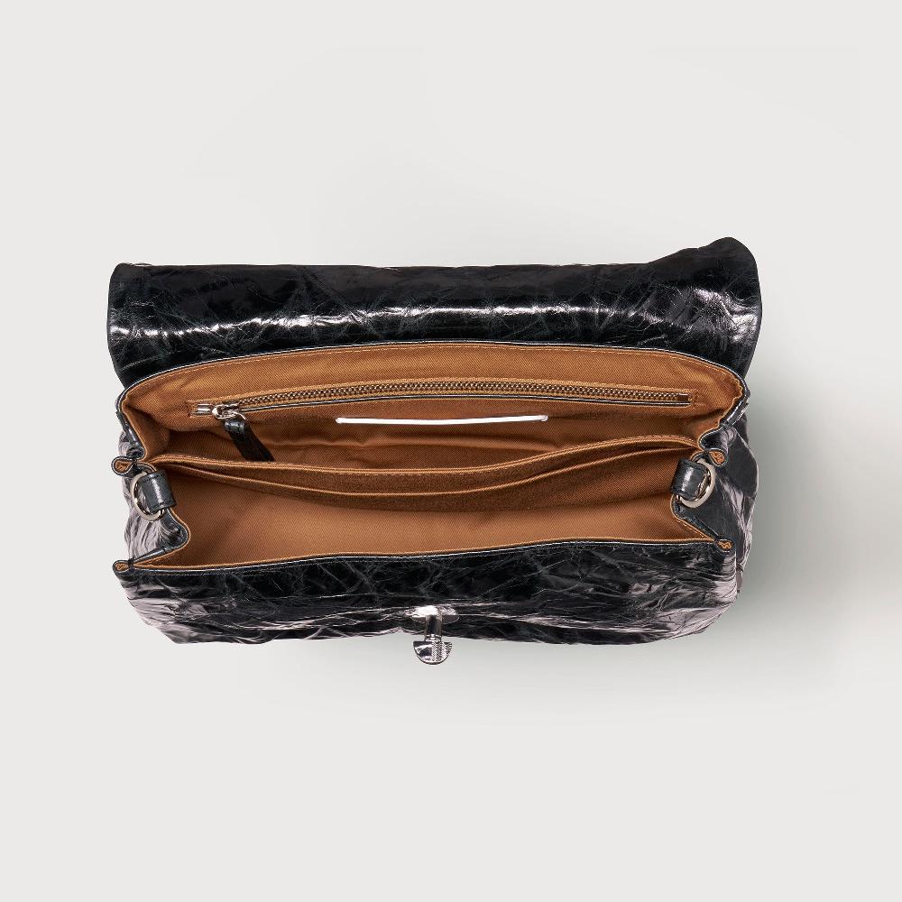Zanellato BORSA POSTINA® SMALL IN PELLE SPAZZOLATA BLACK NERO | Zanellato Offerte