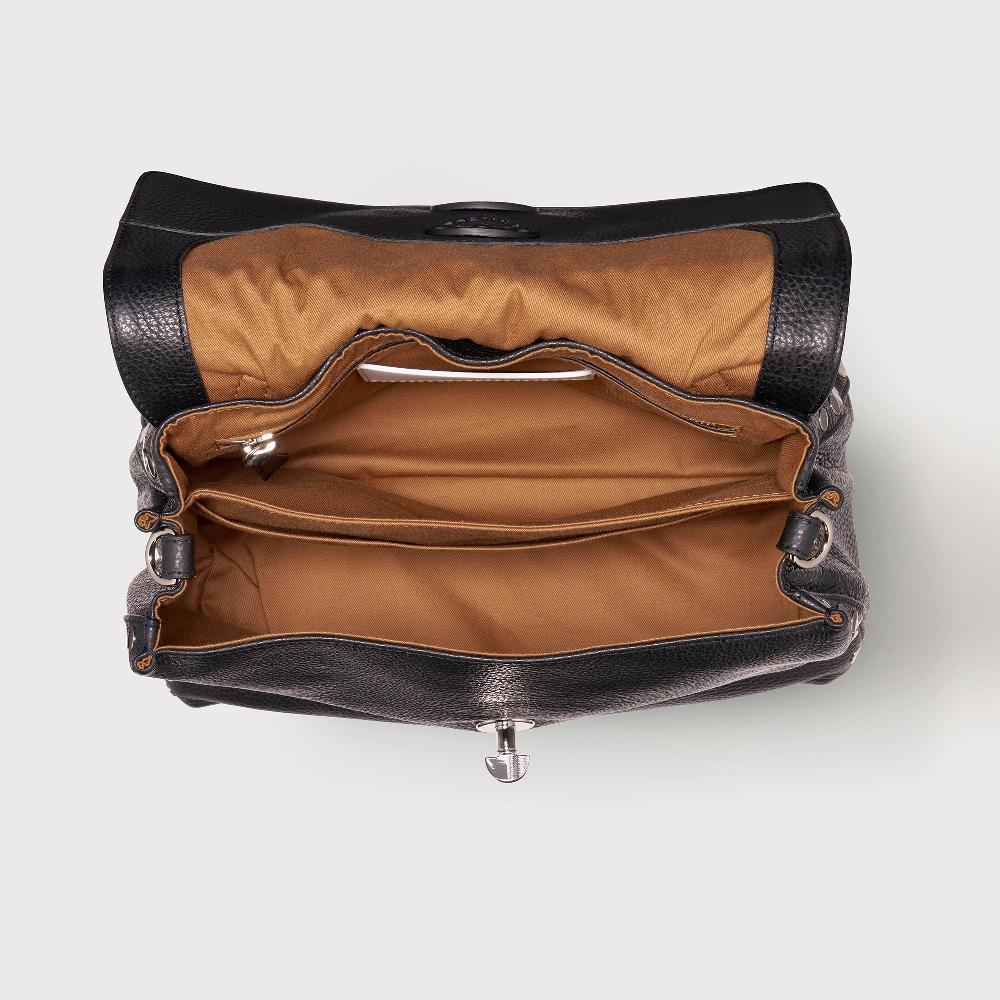 Zanellato BORSA POSTINA® SMALL IN PELLE MARTELLATA BLACK NERO | Zanellato Saldi Di Fabbrica