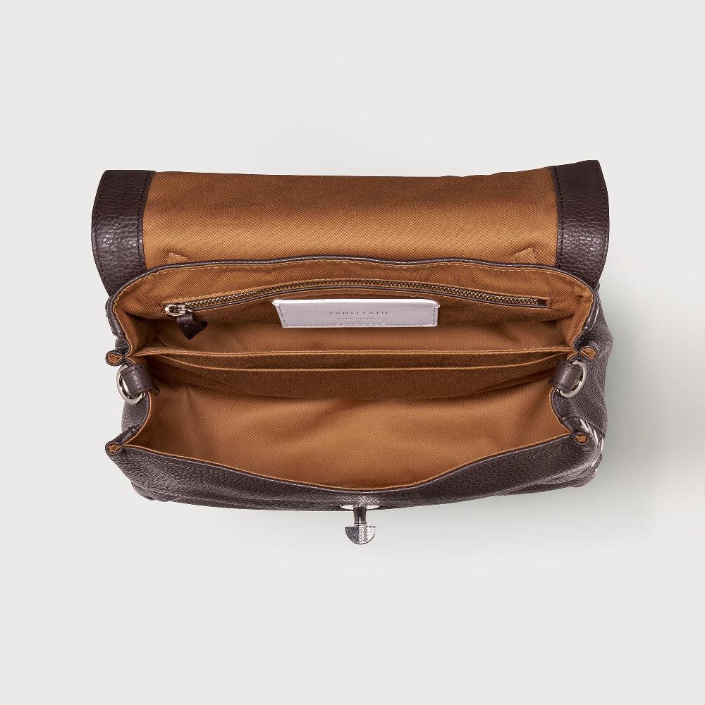 Zanellato BORSA POSTINA® SMALL IN PELLE MARTELLATA BROWN MOCACCINO | Zanellato In Saldo