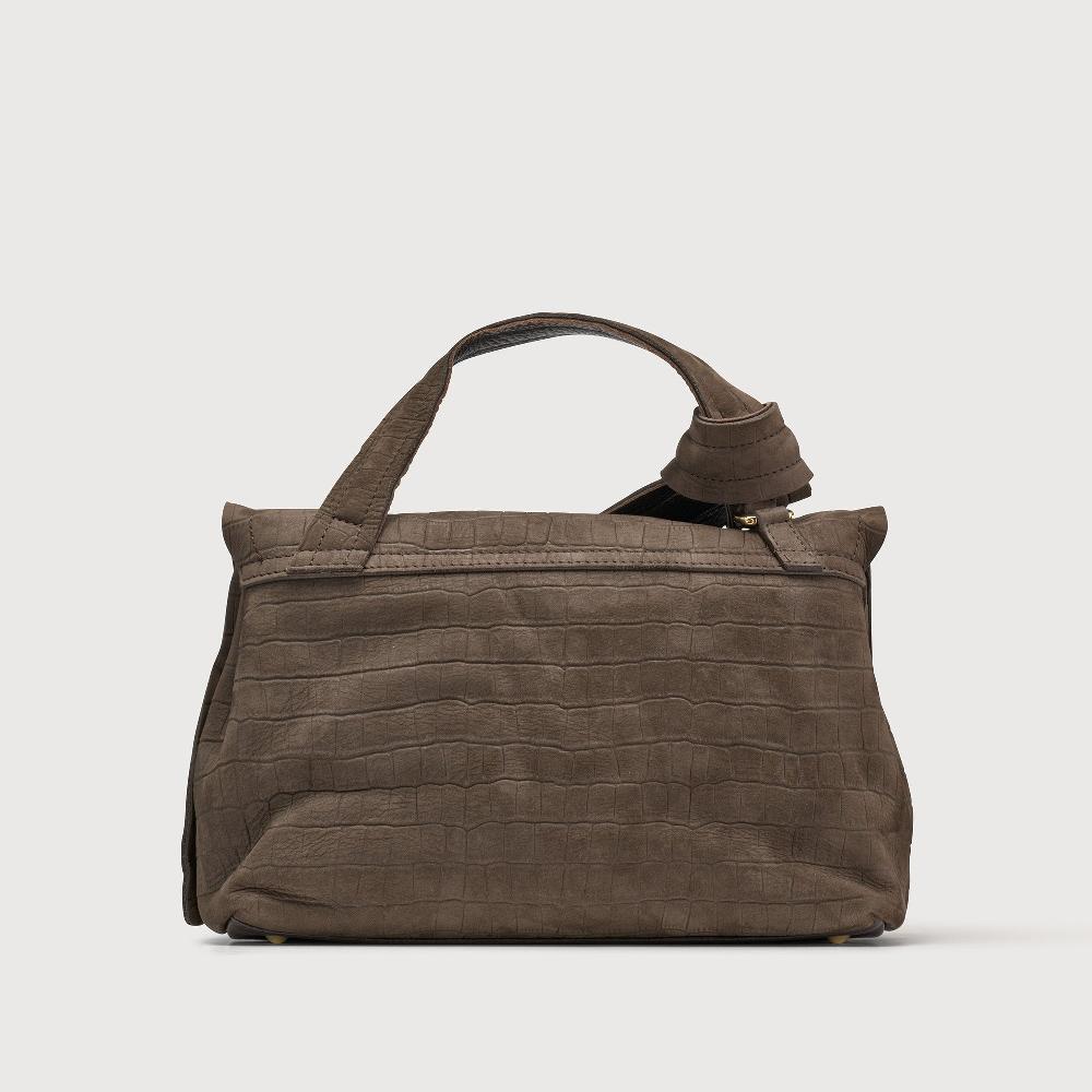 Zanellato BORSA POSTINA® SMALL IN PELLE NABUK BROWN FONDENTE | Zanellato Moda
