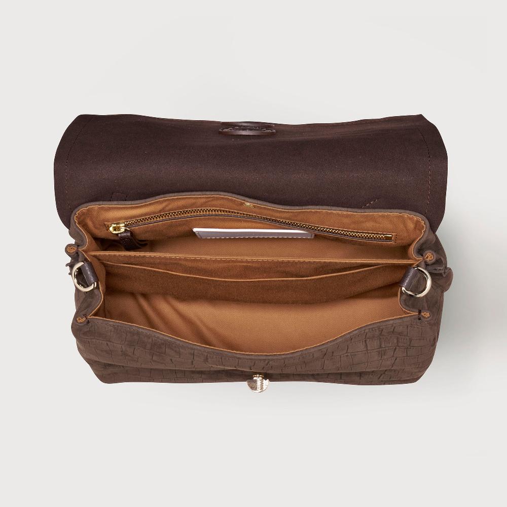 Zanellato BORSA POSTINA® SMALL IN PELLE NABUK BROWN FONDENTE | Zanellato Moda