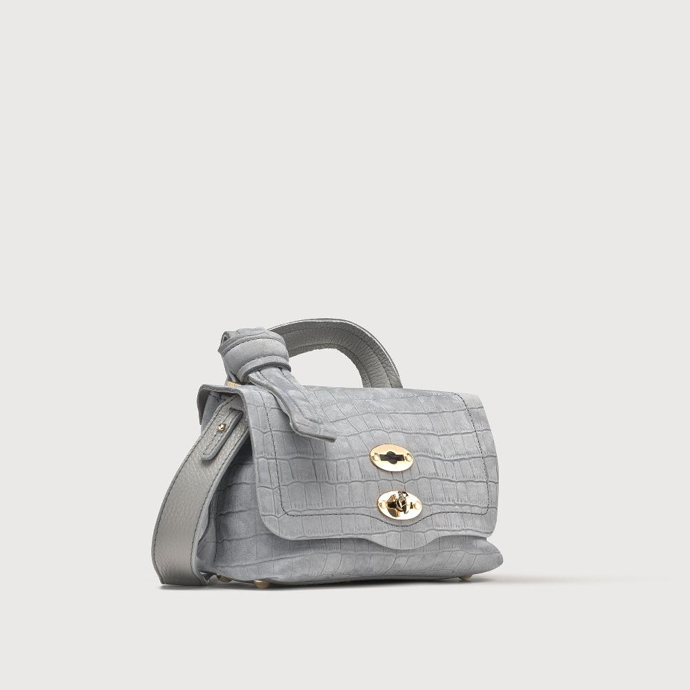 Zanellato BORSA POSTINA® BABY IN PELLE NABUK GREY PIOGGIA | Zanellato Italy