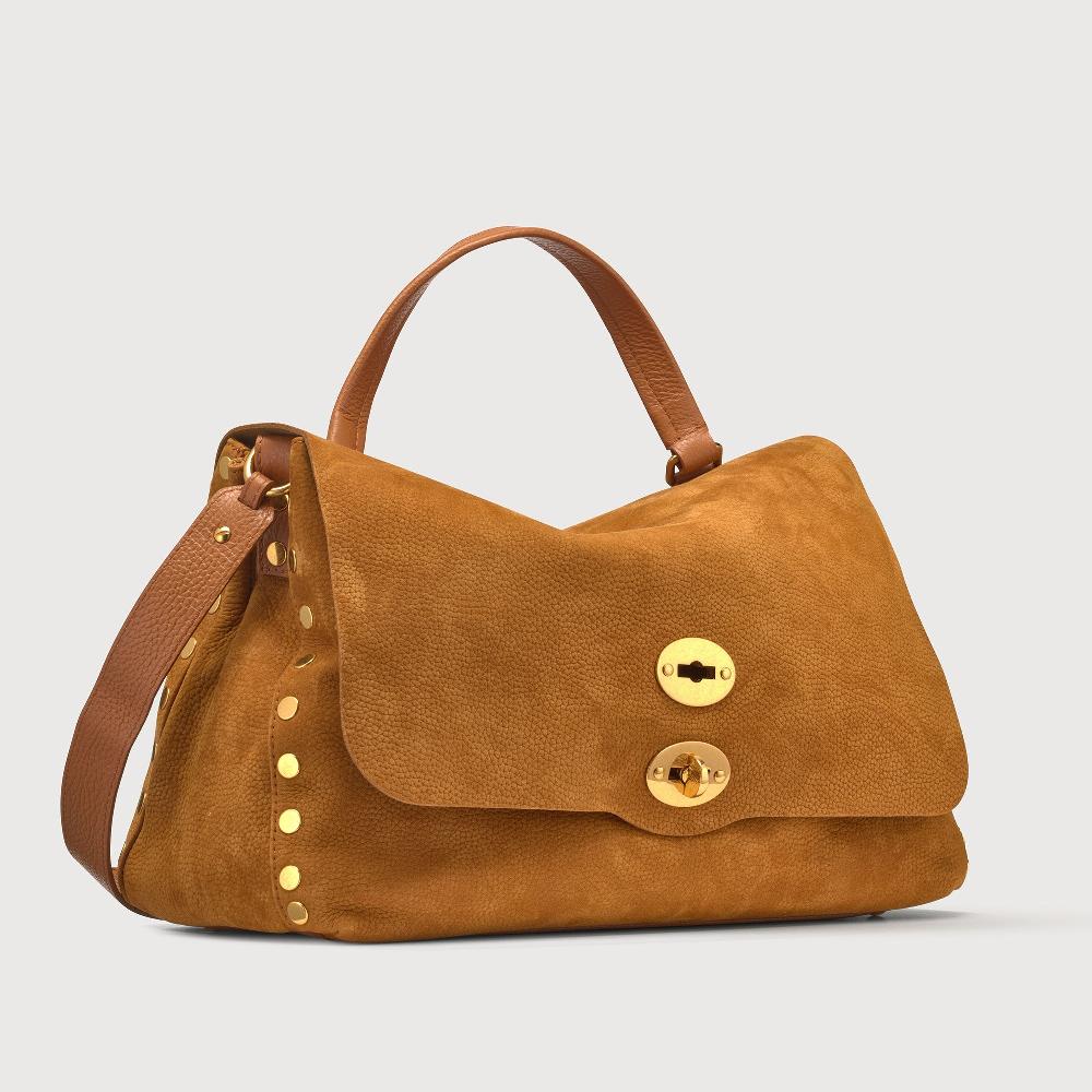 Zanellato BORSA POSTINA® MEDIUM IN PELLE NABUK BROWN BRANDY | Zanellato Italia