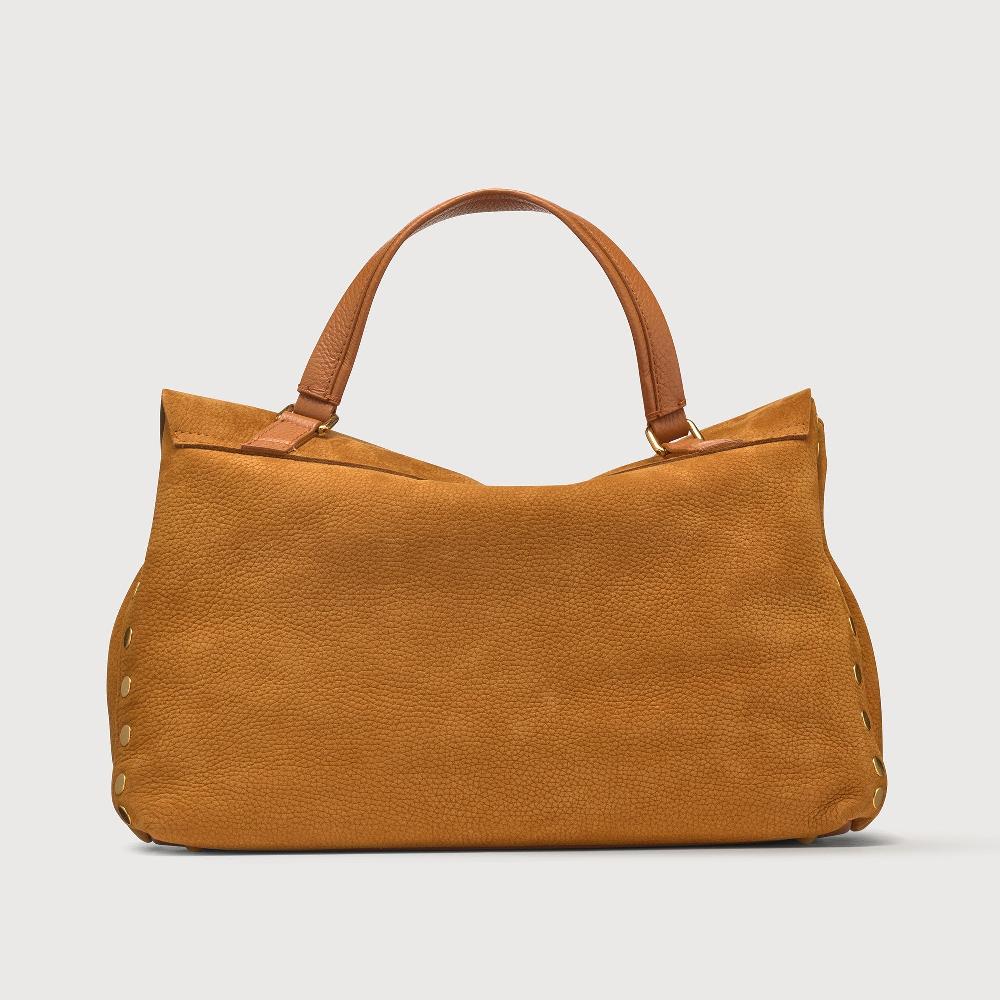 Zanellato BORSA POSTINA® MEDIUM IN PELLE NABUK BROWN BRANDY | Zanellato Italia