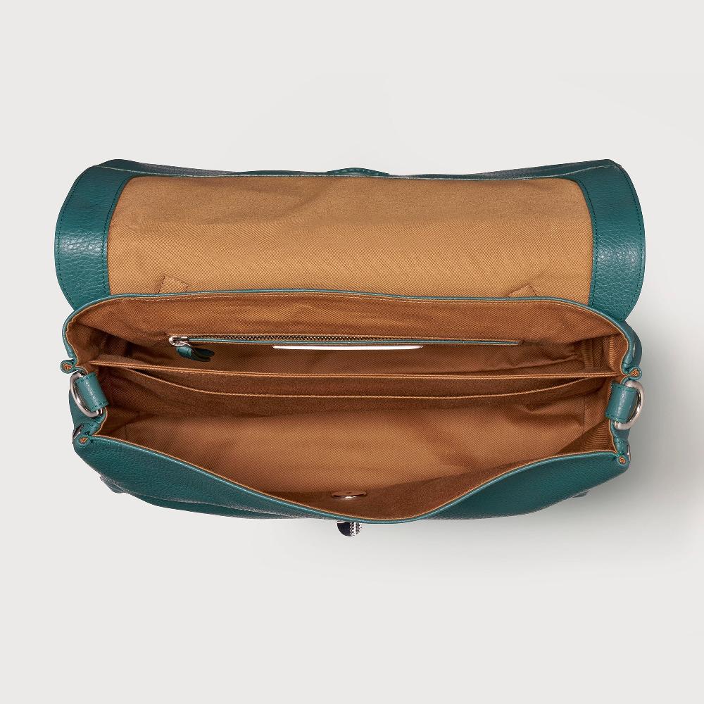 Zanellato BORSA POSTINA® MEDIUM IN PELLE MARTELLATA GREEN ACCA | Zanellato Qualità